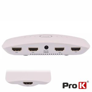 Distribuidor Comutador HDMI 4 Entradas 1 Saída 4K PROK - (PK-HDMI4E1S-C4K-02)