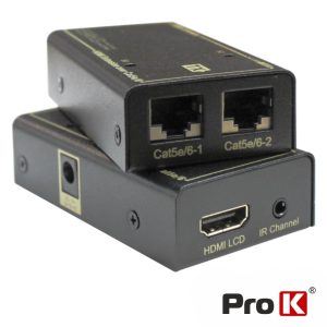 Extensor de Sinal HDMI Via RJ45 CAT5/6 PROK - (PK-HDMIRJ45EXT)