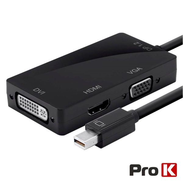 Cabo Adaptador Mini Displayport Macho / DVI+HDMI+VGA PROK - (PK-MDISPLAY103)