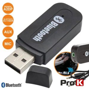 Receptor Áudio Bluetooth C/ Cabo Aux PROK - (PK-USBCARBT01)