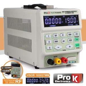 Fonte De Alimentação Digital 0-30V / 0-5A Testador Rf PROK - (PKFA3005D)