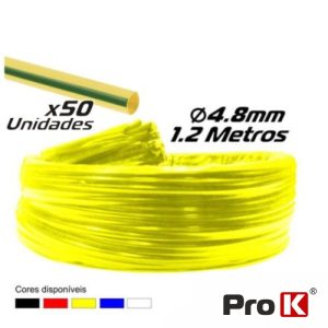 Tubo Manga Termoretráctil 4.8mm 1.2m 50x Verde/Amarela PROK - (PKMT48GY/50)