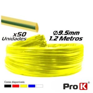 Tubo Manga Termoretráctil 9.5mm 1.2m 25x Verde/Amarela PROK - (PKMT95GY/25)