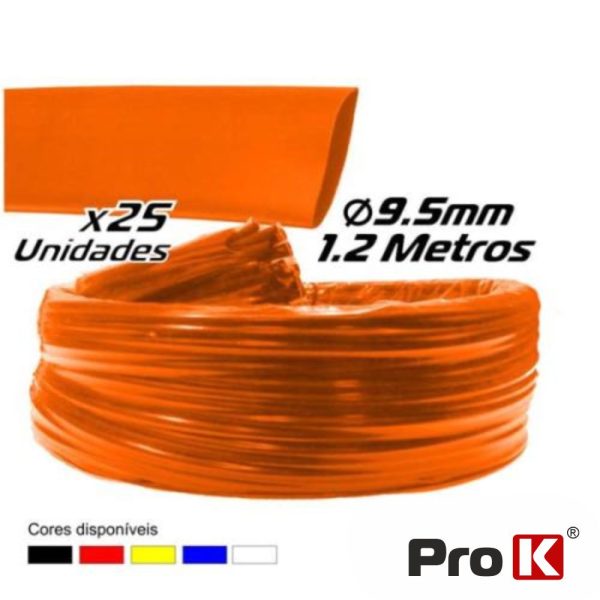 Tubo Manga Termoretráctil 9.5mm 1.2m 25x Vermelho PROK - (PKMT95R/25)