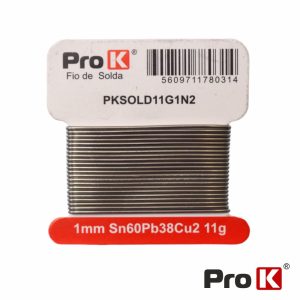 Solda 1mm Sn60Pb38Cu2 11g PROK - (PKSOLD11G1N2)