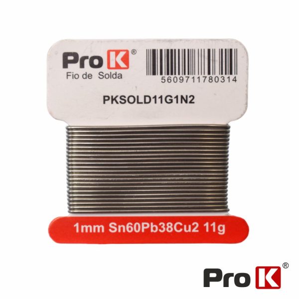 Solda 1mm Sn60Pb38Cu2 11g PROK - (PKSOLD11G1N2)