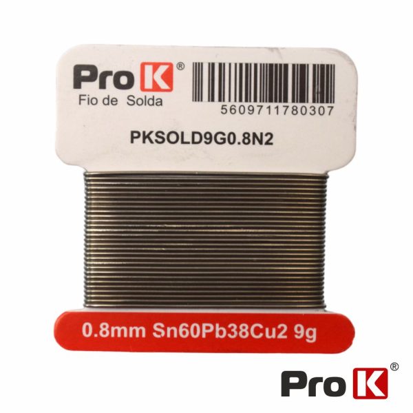 Solda 0.8mm Sn60Pb38Cu2 9g PROK - (PKSOLD9G0.8N2)