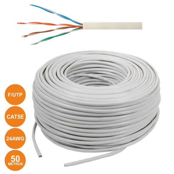 Cabo UTP CAT5E 4x2xaWg24 Flexivel 50m Cinzento - (PKUTP5E50)