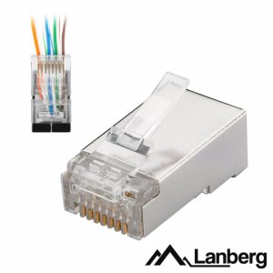 Ficha RJ45 Modular 8p8c CAT5E Metal Passante 100PCS LANBERG - (PLS-5000EZ)