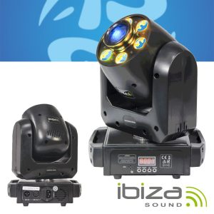 Moving Head Mini 6 LEDS 12W DMX IBIZA - (PLUTON30-WASH)