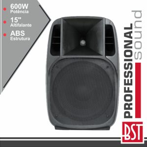 Coluna Bi-Amplificada Pro 15" 600Wmáx Mp3 USB/BT/SD Abs BST - (PM15A-BT)