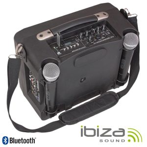 Coluna Amplificada 8" 500W USB/BT/SD/Bat Preta IBIZA - (PORT85UHF-BT)