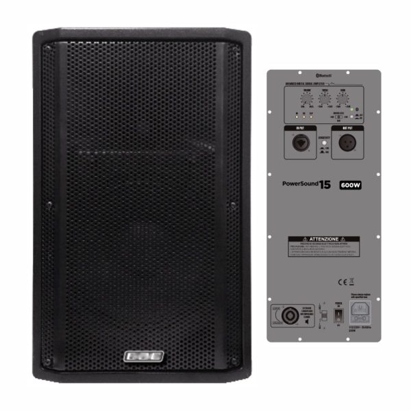 Coluna BI-Amplificada 15" 600W Bluetooth V4.1 - (POWERSOUND15)