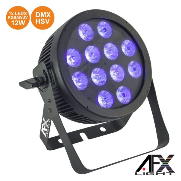 Projetor Par C/ 12 LEDS RGBAW-UV 12W DMX+hsv AFXLIGHT - (PROPAR12-HEX)