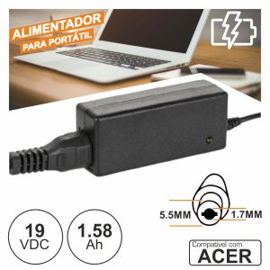 Alimentador P/ Acer 19V 1.58A 30W 5.5x1.7mm - (PSUP-NBT-AC07)