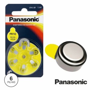 Pilha Botão Pr10/Pr230/Pr536 1.4V 75ma Blister 6x Panasonic - (PZP-PR10)