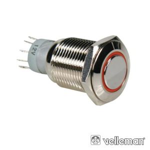 Interruptor Redondo De Metal Spdt 1na 1nc Anel Laranja - (R1610O)