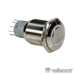 Interruptor Redondo De Metal Spdt 1na 1nc Anel Branco - (R1610W)