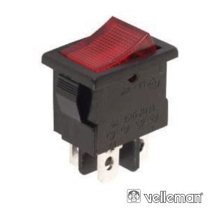 Interruptor Basculante C/ Luz 5a-250v Dpst On-Off VELLEMAN - (R1944C)