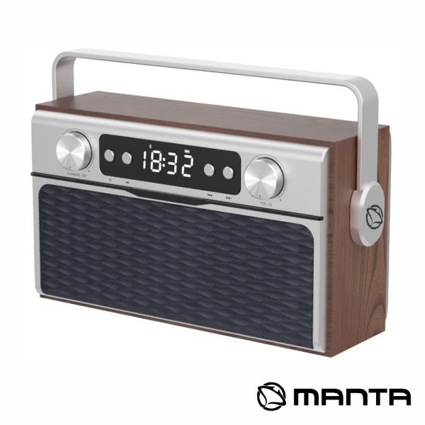 Rádio Portátil 20W FM/USB/MicroSD/AUX/BT MANTA - (RDI917PRO)