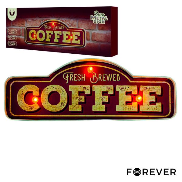 Placa em Metal Decorativo Retro FOREVER - (RETROCOFFEE)