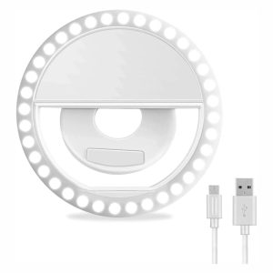 Anel de Luz P/ Telemóvel Universal Branco - (RINGCLIP02-WH)