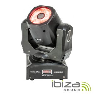 Moving Head 6x12W Wash Anel 6 LEDS DMX Mic IBIZA - (ROLLING-EYE)