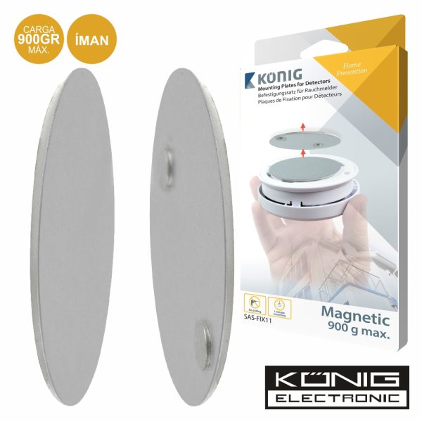 Base Magnetica P/ Detetores Movimento/Gás/Fumo Konig - (SAS-FIX11)