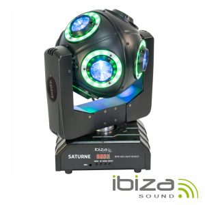 Moving Head 4em1 8 Anéis LED E 8 LEDS 10W RGBW DMX IBIZA - (SATURNE)