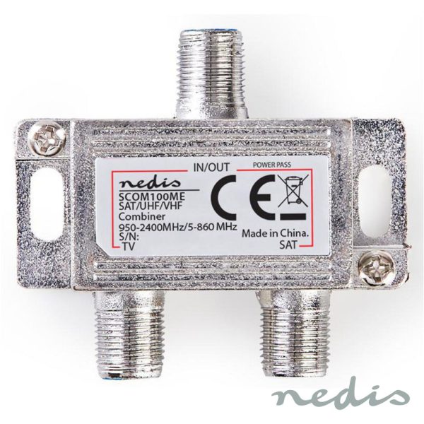 Combinador Fichas F C/2 Vias UHF/Satélite 2400mhz - (SCOM100ME)