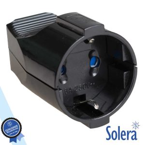 Ficha Schuko Fêmea C/ Terra 220v Preta SOLERA - (SLR-5019N)