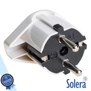 Ficha Schuko Macho C/ Terra Lateral 220v Branco SOLERA - (SLR-6566)