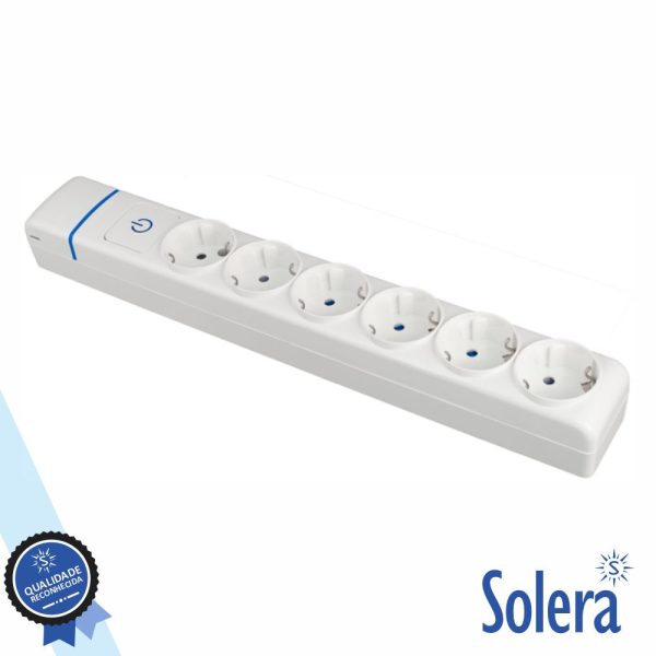 Extensão Elétrica 6x Schuko C/ Interruptor SOLERA - (SLR-8006PIL)