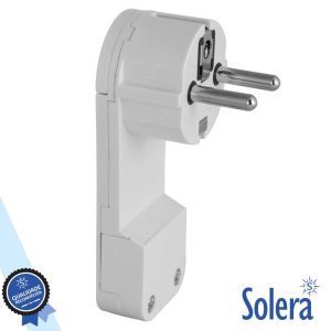 Ficha Schuko Macho C/ Terra Anel Extração 220v Branco SOLERA - (SLR-CTM1)