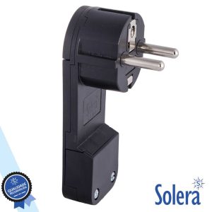 Ficha Schuko Macho C/ Terra Anel Extração 220v Preta SOLERA - (SLR-CTM1N)