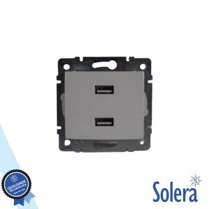 Tomada Elétrica Encastrar 2x USB-A Sem Moldura SOLERA - (SLR-ERP2USB)