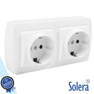 Tomada Elétrica Superfície 2x Schuko SOLERA - (SLR-MUR66U)