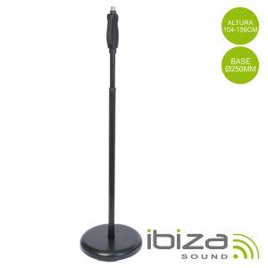 Suporte P/ Microfone Preto 104-156cm IBIZA - (SM008-BK)