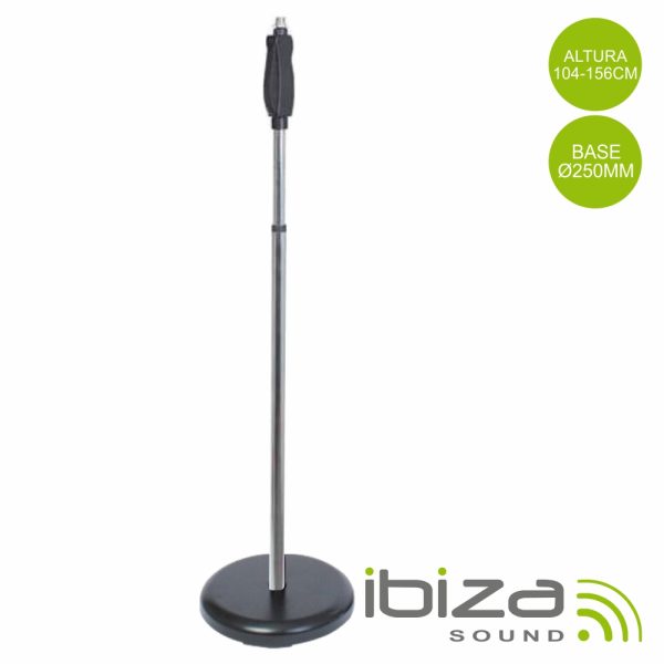 Suporte P/ Microfone Cromado 104-156cm IBIZA - (SM008-CH)