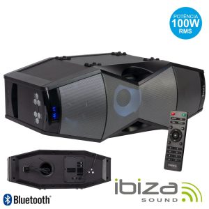 Coluna Amplificada 100W USB/SD/BT/FM/Comando LED IBIZA - (SPLBOX450)