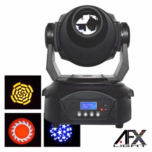 Moving Head Spot 1 LED 120W Branco 2 Rodas Gobo DMX AFXLIGHT - (SPOT120LED)