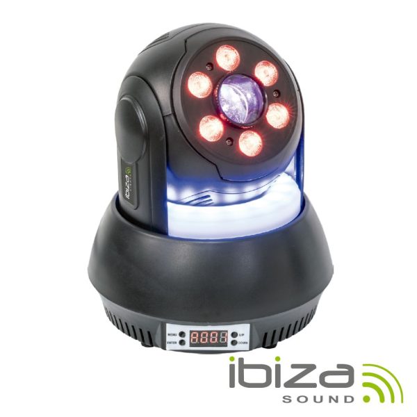 Moving Head 4 Em 1 Wash / 30W Gobo DMX Mic IBIZA - (STAR-WASH-BL)