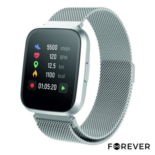 SmartWatch P/ Android iOS Silver FOREVER - (SW-310S)