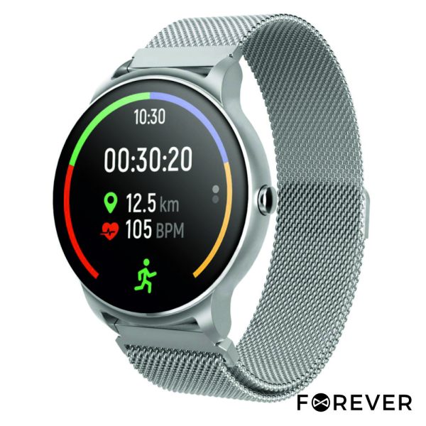 SmartWatch P/ Android iOS Silver FOREVER - (SW-330S)