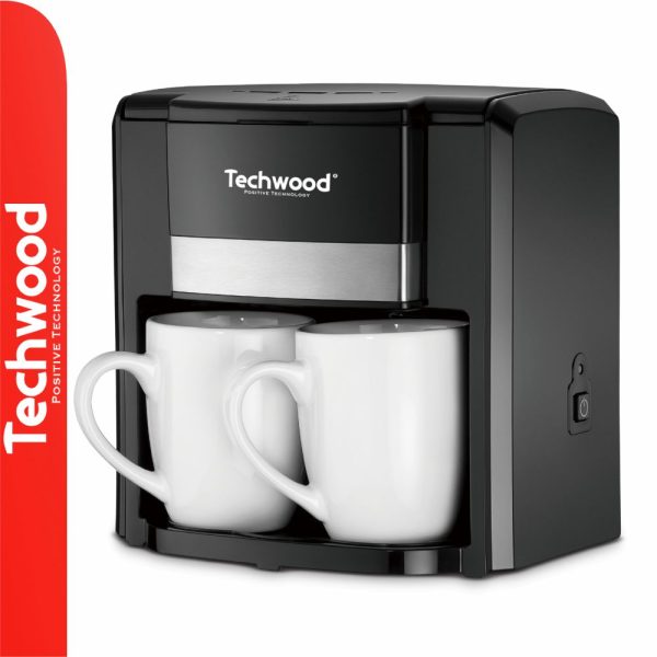 Cafeteira Elétrica 500W C/ 2 Canecas Preto TECHWOOD - (TCA-206)