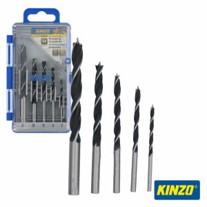 Conjunto de 5 Brocas P/ Madeira Ø3.0/4.0/5.0/6.0/8.0mm KINZO - (TOOL241)