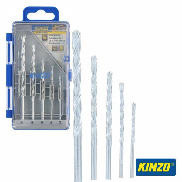 Conjunto de 5 Brocas P/ Pedra Ø3.0/4.0/5.0/6.0/8.0mm KINZO - (TOOL265)