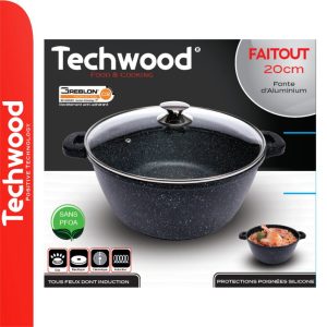 Panela Ø20cm Inox C/ Tampa Vidro Ménage TECHWOOD - (TP-20FT)