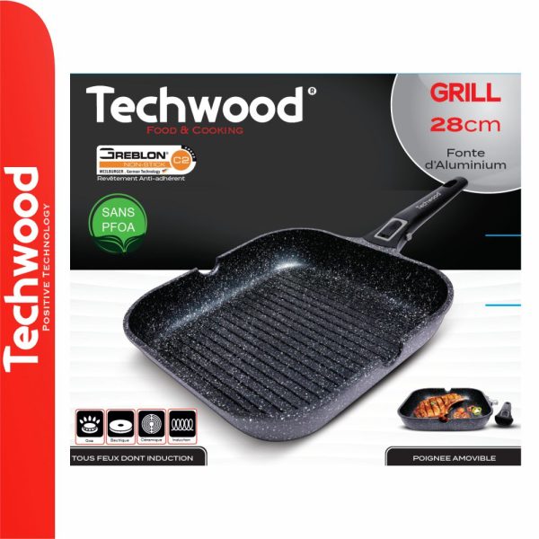 Grelhador Antiaderente 28x28cm Ménage TECHWOOD - (TP-28G)