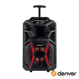 Coluna Amplificada 8" USB/BT/MicroSD/Bat LEDS Preta DENVER - (TSP-120)